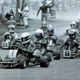 Fullerton follows race leader Senna into the first corner